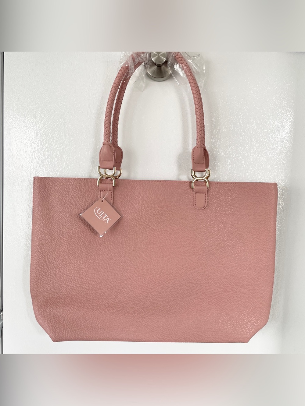 Ulta Beauty Pink Tote with Braided Handles